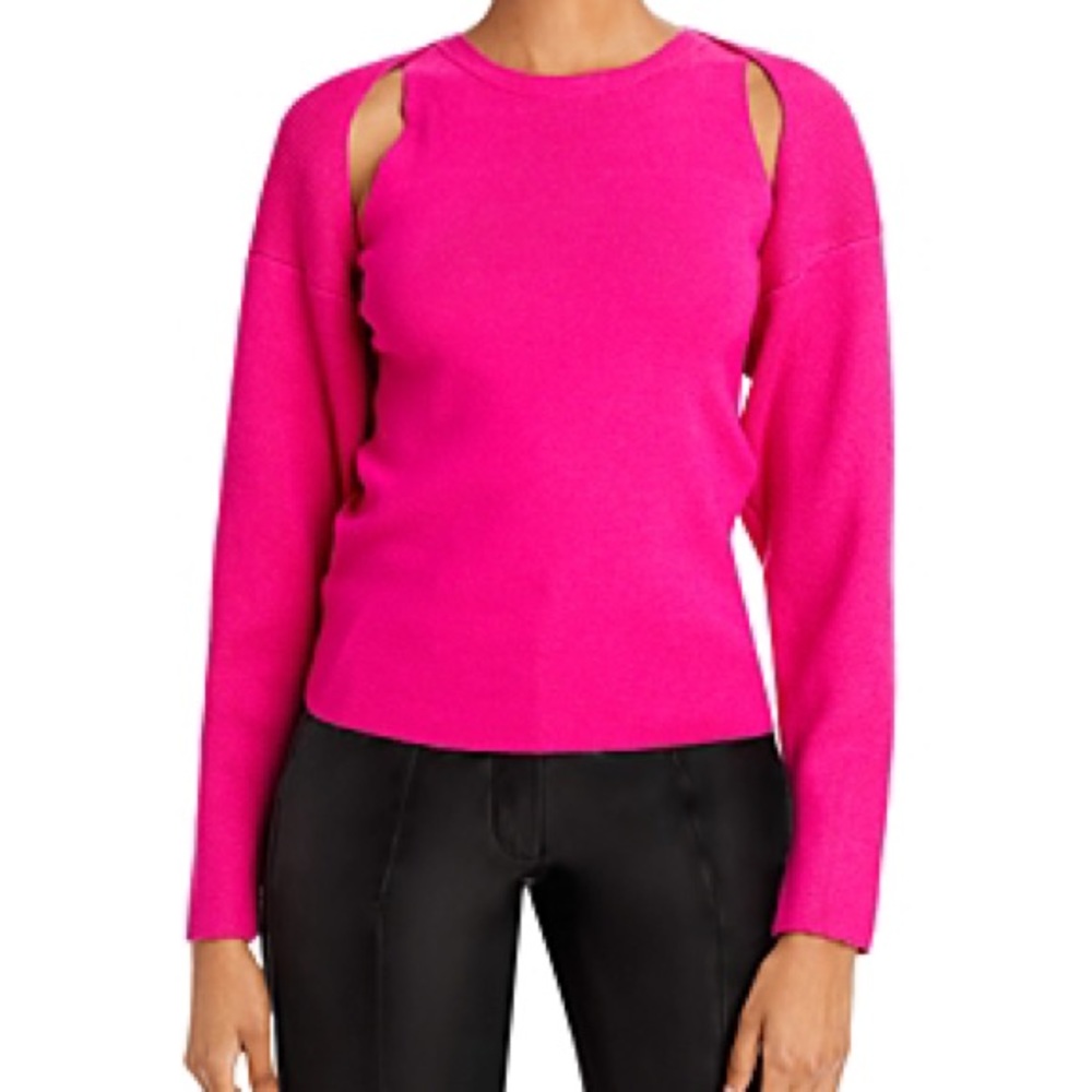 Connell Knit Bolero Top In Hot Pink